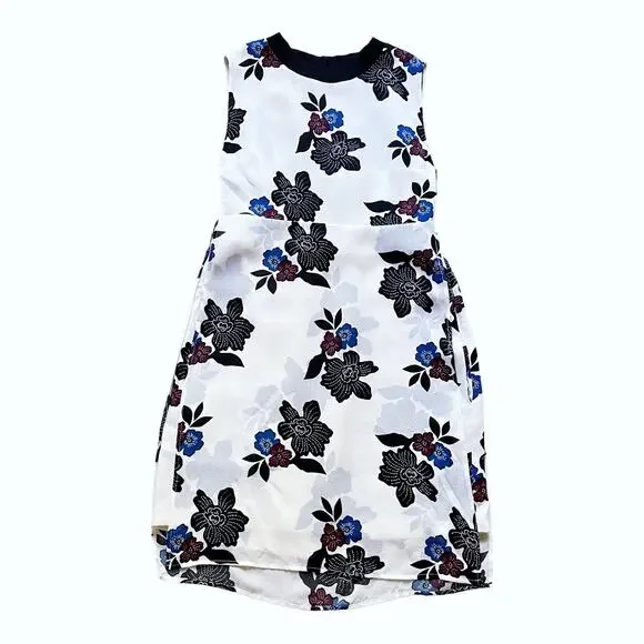 A.L.C. White Silk Harvey African Floral Print Mini Dress Size 2 - Picture 4 of 7